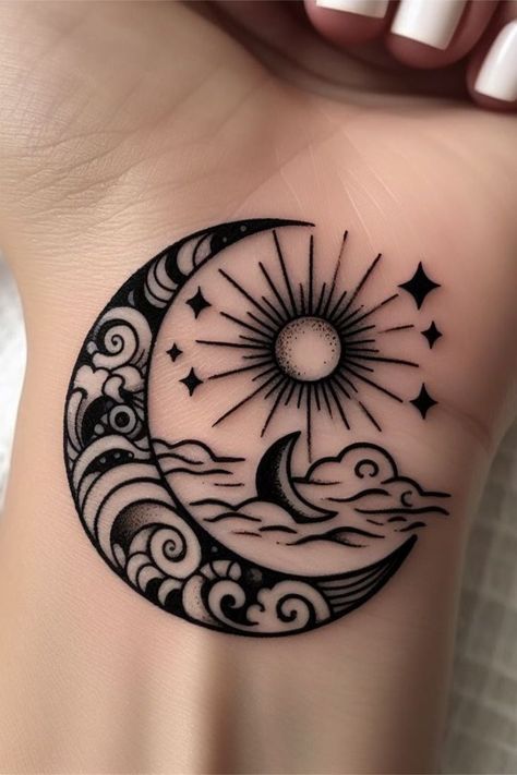 If you're looking for some inspiration for your next tattoo, or just want to see some of the most creative and well-done pieces out there, the subreddits r/tattoo and r/tattoos are the perfect places to start. Moon Tattoo Designs For Men Ideas, Sun Tattoo Men Shoulder, Meaningful Quote Tattoos, Tattoos Male, Tattoos Female, Taurus Tattoo, Idea Tattoo, Tattoos Men, Quote Tattoos