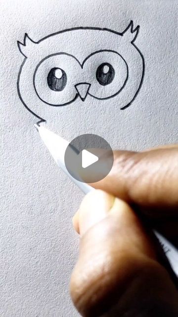 Easy Diy Drawings, How To Draw A Owl Easy, Drawing Of An Owl, Drawing Of Owl, Drawing An Owl, Owl Drawing Ideas, Animal Art Easy, Cartoon Animals Cute Drawing, Drawing Ideas To Trace