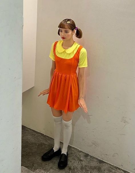 Kpop Halloween Costume, Kpop Costume, Pink Scrapbook, Horror Halloween Costumes, Red Light Green Light, Hot Costume, Game Costumes, Cute Cosplay, Halloween Girl