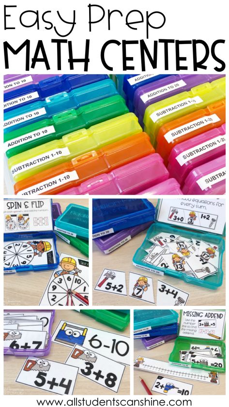 Subtraction Vocabulary, Math Games Addition, Easy Math Centers, Addition Centers, Easy Math, Math Riddles, Maths Ideas, Classroom Centers, Math Groups