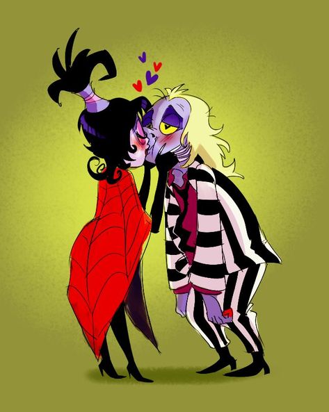 Beetlejuice and Lydia Beetlejuice Artwork, Lydia Deetz Cartoon, Beetlejuice And Lydia, Beetlejuice Lydia, Lydia Beetlejuice, Beetlejuice Fan Art, Beetlejuice Cartoon, Here Lies, Tim Burton Style