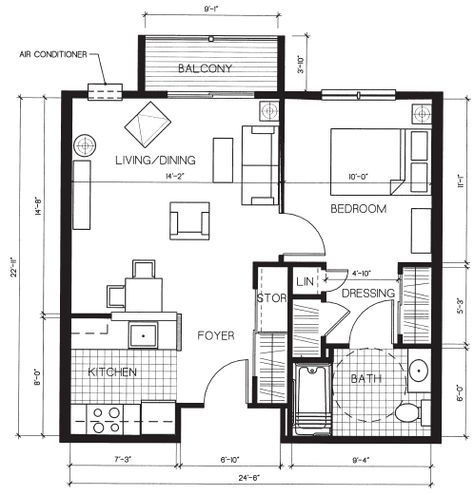 Closed Floor Plans, Small Home Floor Plan, Flip Kitchen, Loft Upstairs, Apartment Layouts, Rockland Maine, Bathroom Upstairs, Small Tiny House, Large Bathroom