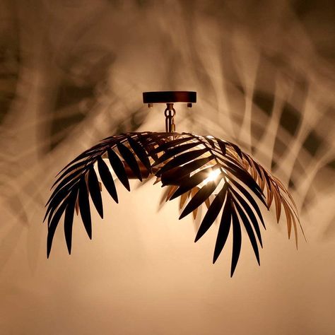 Metal Bedroom, Vintage Loft, Palm Leaves Pattern, Metal Pendant Light, Luminous Colours, Coconut Tree, Tree Pendant, Modern Ceiling Light, Modern Pendant Light