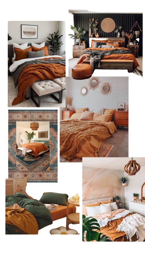 Burnt Orange Bedroom Ideas, Burnt Orange Bedding, Orange Bedroom Ideas, Burnt Orange Bedroom, Orange Bedroom, Orange Bedding, Bedroom Orange, Teen Girl Room, Bedroom Decor Inspiration