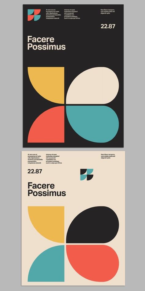 A Swiss Graphic Design-Inspired Vintage Poster Design Template European Poster Design, Swiss Design Color Palette, Graphic Design Inspiration Minimalist, Swiss Color Palette, Graphic Design Posters Vintage, International Style Graphic Design, Vintage Minimalist Design, Scandinavian Poster Design, Poster Design Styles