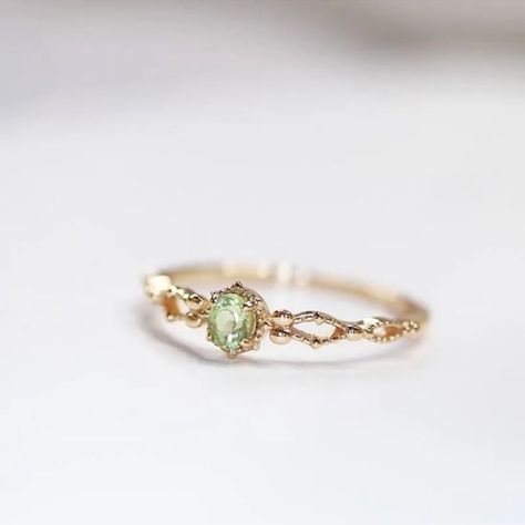 Brand New Pattern: Round Insert: Cubic Zircon Plating: Gold Plated Ring: Adjustable Ring Design: Inlay Green Wedding Rings, Colored Stone Engagement Rings, Small Engagement Rings, Cute Promise Rings, Promise Rings Simple, Vintage Gold Engagement Rings, Pretty Engagement Rings, 80s Costume, Dainty Engagement Rings