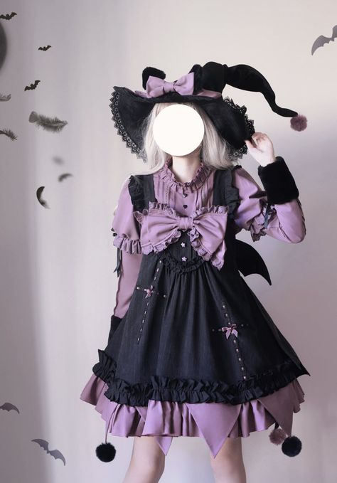 Anime Witch Costume, Witch Cute Costume, Ghost Witch Costume, Cute Witch Dress Drawing, Witch Costume Drawing, Kawaii Witch Outfit, Cute Witch Dress, Cool Witch Outfits, Black Cat Dress