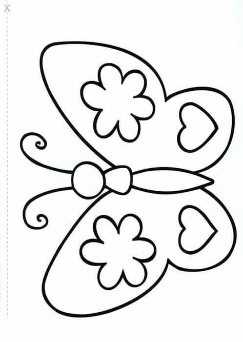 Fun Coloring Pages For Preschoolers, Butterfly Easy Drawing, Butterfly Drawing Easy, Butterfly Coloring Pages, Flower Black And White, Preschool Coloring Pages, Easy Coloring Pages, Butterfly Crafts