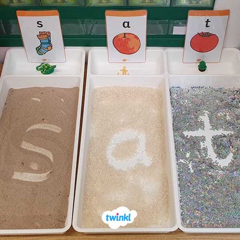 Sensory Words, Reception Classroom, Eyfs Classroom, Early Years Classroom, Eyfs Activities, Multi Sensory, Nursery Activities, Writing Area, Alphabet Tracing Worksheets