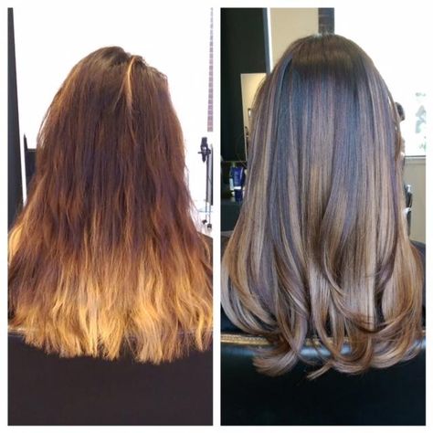 COLOR CORRECTION: Perfect Brown Dimensional Sombre | Modern Salon Color Correction Hair, Sombre Hair, Toned Hair, Salon Life, Hair Color Formulas, Costume Noir, Hair Extentions, Wella Color, Brunette Color