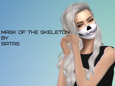 Satas�'s Mask of the skeletone by Satas Skull Mask Sims 4 Cc, Sims 4 Skull Mask, Sims4 Accessories, Halloween Makeup Costume, Disney Costume Makeup, Painting Tattoos, Skeleton Costumes, Female Costume, Sims Baby