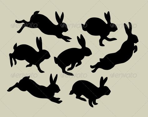 vector graphic Rabbit Running Art, Running Rabbit Drawing, Bunny Running Drawing, Rabbit Running Illustration, Rabbit Head Silhouette, Rabbit Silhouette Templates, Rabbit Running Tattoo, Running Rabbit Illustration, Rabbit Sillouhette