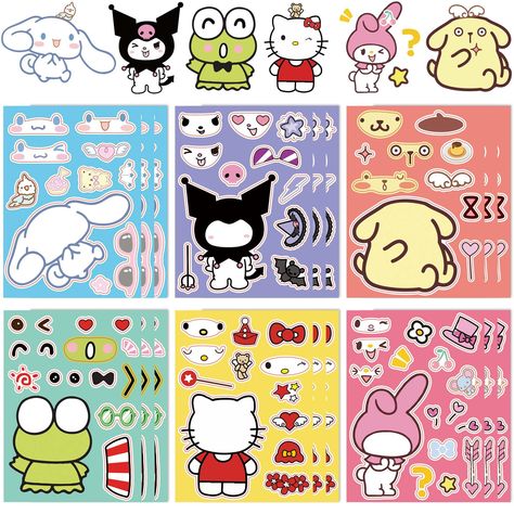 Sticker Ideas Sanrio, Birthday Decorations Diy, Sticker Crafts, Buku Diy, Kawaii Birthday, Hello Kitty Printables, Hello Kitty Crafts, Paper Dolls Diy, Paper Doll House