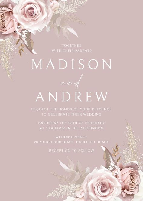 boho wedding invitations stunning boho dusty rose blush wedding invitation blush dusty rose wedding floral boho pink digital roses spring wedding #fyp Pink And Gray Wedding Invitations, Pink Boho Wedding Invitations, Dusty Rose Wedding Color Palettes, Dusty Rose Wedding Theme, Dusty Pink Wedding Invitations, Pink Boho Wedding, Dusty Rose Wedding Colors, Boho Wedding Invitations, Blush Wedding Theme