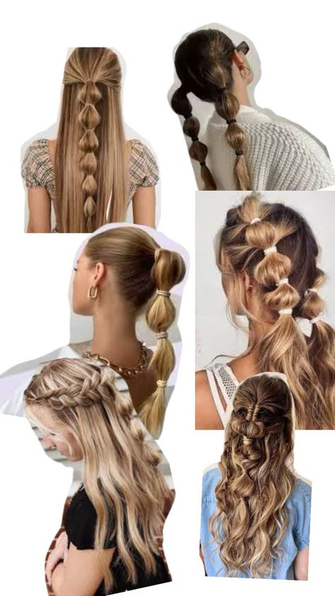 how to do french bubble braids step by step Bubble Braid Into Ponytail, Bubble Braid Space Buns, Curly Hair Bubble Braid, French Bubble Braids, Bubble Braid Ideas, Two Bubble Braids, Bubble Braid Styles, Braided Hairstyles Black Hair, Cute Braided Hairstyles For School