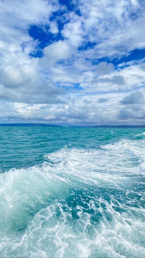 In The Ocean, The Ocean, The Sky, Blue Sky, Water, Green, Blue, White