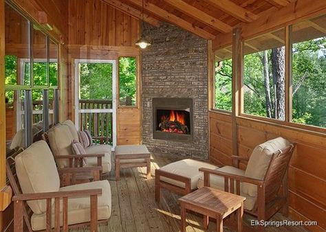 Screened in Porch and Outdoor Fireplace! 4 Season Porch, Winterize Garden, Four Season Room, Sas Entree, Three Season Porch, 4 Season Room, Screened Porch Designs, Four Seasons Room, 3 Season Room