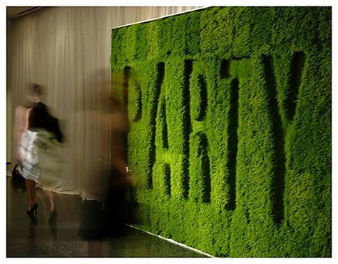 MOMA party Moss Backdrop, Diy Photo Booth Backdrop, Indoor Garden Party, David Stark, Booth Backdrops, Diy Photo Booth, Wayfinding Signage, Photo Booth Backdrop, Event Inspiration