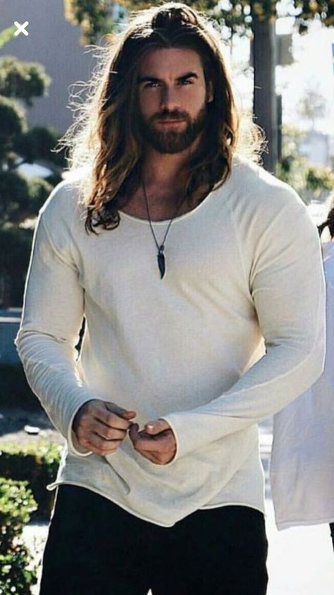 Long Hair And Beard, Man With Long Hair, Herren Style, Long Hair Styles Men, Hair And Beard Styles, Beard Styles, Good Looking Men, Bearded Men, Male Models