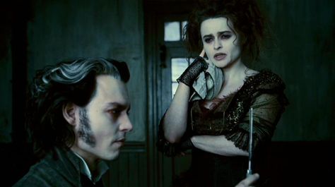 SWEENEY TODD AND MRS. LOVETT Delphine Lalaurie, Johnny Movie, Mrs Lovett, Johnny Depp Characters, Barnabas Collins, Tim Burton Style, Johnny Depp Movies, Tim Burton Films, Tim Burton Movie