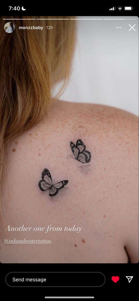 Butterfly should tattoo with shadows done by Monica at Ink and Water Tattoo in Mississauga Butterfly Tattoo With Shadow, Angel Butterfly Tattoo, Should Tattoo, Sun Rays Tattoo, Butterfly Shadow, Ray Tattoo, Shadow Tattoo, Ink Water, Water Tattoo