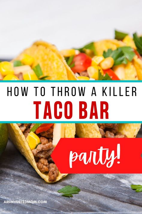 One of the easiest ways to host a celebration is to have a taco bar party. This simple concept is a hit with everyone, thanks to the ability to customize your plate. And, because it’s tacos people! And the best part? It doesn’t require a lot of extra work in the kitchen. Tacobar Party, Diy Taco Bar, Taco Bar Buffet, Mexican Party Food, Taco Bar Party, Friends Get Together, Mexican Buffet, Nacho Bar, Bar Diy