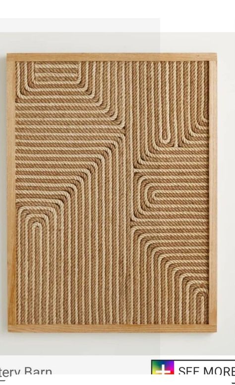 Rattan Wall Art, Jute Wall Art, Simpul Makrame, Art Galleries Design, Rope Frame, Yarn Painting, Fiber Wall Art, Boho Crafts Diy, Yarn Wall Art