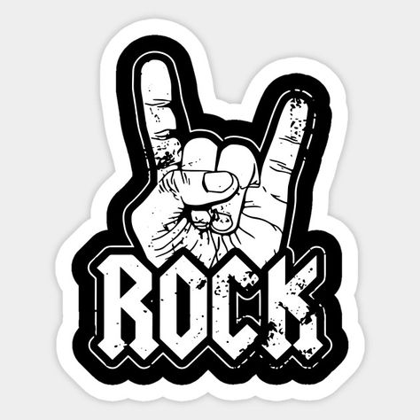 Devil Horns, Band Stickers, Rock Hand, Band Metal, Cool Stickers, Rock Band, Metal Bands, Hard Hats, Funny Stickers