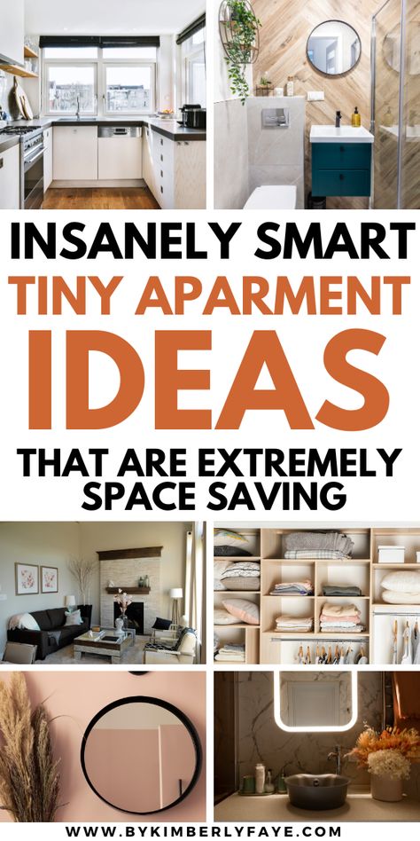 Tiny Apartment Ideas Smart Living Room Space Saving, Studio Apartment Necessities, Studio Closet Ideas Tiny Apartments, Small Studio Space Ideas, Practical Apartment Ideas, Tiny Home Room Ideas, Decorating Small Studio Apartments, Small Apt Decor, Tiny Dorm Room Ideas Space Saving