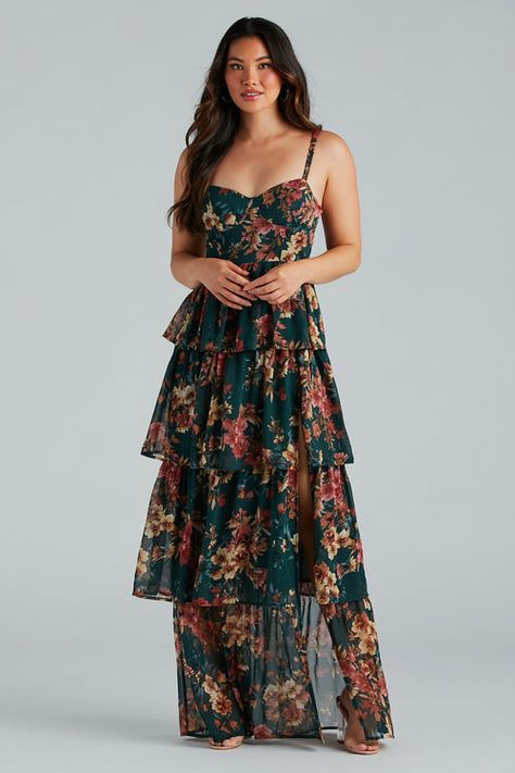 Bridesmaid Dresses, Outfits, Jewelry & More | Windsor Formal Floral Dress, Bridesmaid Dresses Boho, Romantic Vibes, Floral Dress Formal, Floral Dresses Short, Boho Bridesmaid, Chiffon Floral, Guest Attire, Long Midi Dress