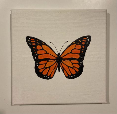 Brown Butterfly Drawing, Painted Butterfly Easy, Orange Butterfly Drawing, Orange Butterfly Painting, Monarch Butterfly Drawing, Monarch Butterfly Painting, Doodle Art Flowers, Easy Mandala Drawing, Butterfly Art Painting