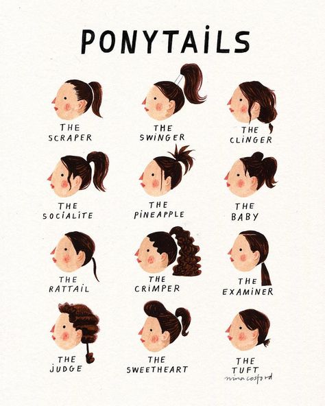 Types of Ponytails Different Types Of Ponytails, Types Of Ponytails, Nina Cosford, Girly Essentials, Cute Ponytail Hairstyles, Tail Hairstyle, Pony Hairstyles, Cute Ponytails, Face Study