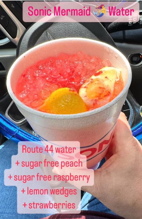 Sonic Mixed Drinks Alcohol, Sugar Free Sonic Drinks, Soda Drinks Recipes, Sonic Drinks, Flavored Water Drinks, Mermaid Water, Fun Drink Recipe, Flavored Water Recipes, Sugar Free Drinks