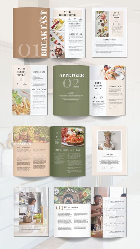 Recipe Booklet Design, Food Magazine Layout, Rate List, Blogger Media Kit, Catalog Design Layout, Canva Ebook Template, Recipe Book Design, Recipe Book Templates, Canva Ebook