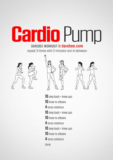 Cardio Pump Workout Darbee Workout Women, Darebee Workout Women, Women Workout Plan Gym, Women Upper Body Workout, Workout Plan Women, Gym Women Workout, Best Pre Workout For Women, Women Workout Routine, Darbee Workout