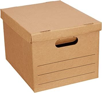 AmazonBasics Moving Boxes with Lid and Handles - 15" x 10" x 12", Small, 20-Pack Packing Boxes For Moving, File Boxes, Moving Boxes, Moving And Storage, Amazon Basics, Card Files, Storage Boxes With Lids, File Box, Cardboard Paper