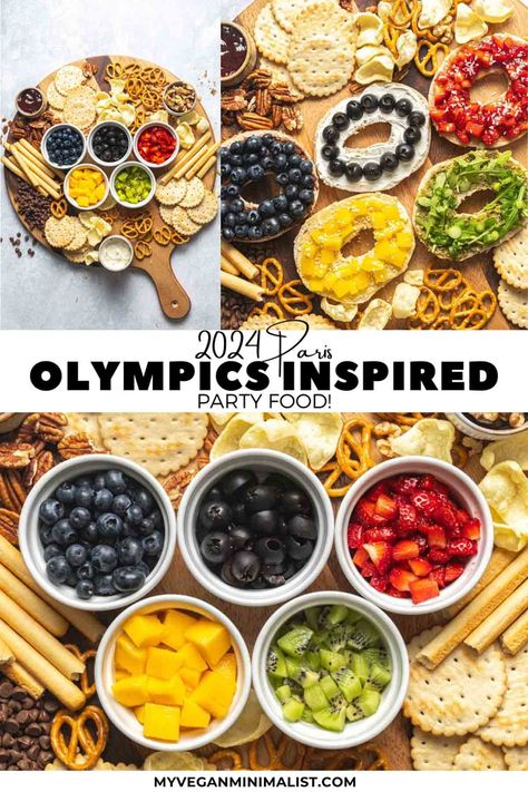 Welcome to your ultimate guide to creating colorful Olympic Games snacks! With minimal effort required, these food board creations celebrate the joy and thrill of the Olympics while also being a surefire favorite with guests. These Paris Olympics, bring the Olympic Village to your home with these colorful recipes. Whether you're hosting friends to follow your favorite sport, watching the opening ceremonies with your family, or just having a solo watch party, there's something here for everyone. Olympic Ceremony Party, Olympic Themed Charcuterie, French Themed Olympic Party, Olympic Opening Ceremonies Party, Opening Ceremony Party, Healthy Olympic Snacks, Opening Ceremonies Party, Food For Olympic Party, Olympic Games Party Food