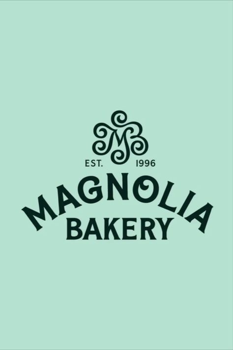 New York Institution Magnolia Bakery Introduces a Whimsical New Look Gourmet Branding, Bakery Typography, Modern Bakery Logo, Bakery Font, Magnolia Logo, Vegan Bakery Logo, Vintage Bakery Logo, Patisserie Branding, Logo Inspiration Design