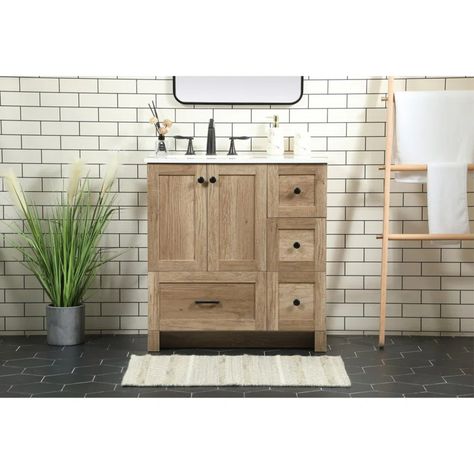 Foundstone™ Norma 32'' Free Standing Single Bathroom Vanity with Quartz Top & Reviews | Wayfair Minimalistic Fashion, 36" Vanity, Bathroom Necessities, Single Sink Vanity, Vanity Base, Wood Vanity, Wood Bathroom, Bathroom Vanity Set, Bathroom Renos