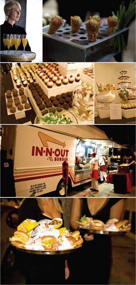 In N Out Wedding Catering, In N Out Catering Wedding, Late Night Food Wedding Ideas, In N Out Truck Wedding, In N Out Wedding Food Truck, In And Out Wedding, Burger Trailer, In N Out Wedding, Planner Quotes Funny