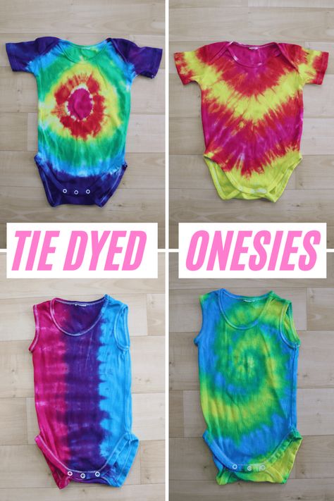 The Dye Onesie, How To Tie Dye Onesies, Tye Dye Onesie Diy, Tie Dye Onesie Diy, Tie Dye Onesie Station, Tie Dye Baby Onesies, Tie Dye Baby Shower Ideas, Tye Dye Onesie, Tie Dye Onesies