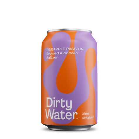 Garage Project Dirty Water Pineapple Seltzer - Moore Wilson's Seltzer Aesthetic, Alcohol Branding Design, Seltzer Packaging, Seltzer Branding, Seltzer Product Photography, Drink Can Design Packaging, Seltzer Can Design, Seltzer Water, Contact Card