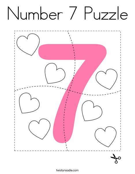 Number 7 Puzzle Coloring Page - Twisty Noodle Number 7 Math Activities Preschool, Preschool Number 7 Activities, Number 7 Coloring Page, Number 7 Preschool Activities, Number 7 Activity, Number 7 Preschool, Number 7 Crafts For Preschoolers, Number 7 Activities, Number 7 Craft