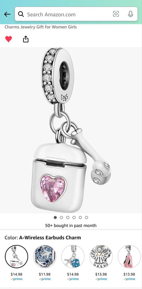 Pandora Charms Pink, Pink Airpods, Pandora Bangle, Bracelet Charms, Pandora Bracelet Charms, Pandora Charm, Pretty Jewelry, Air Pods, Girly Jewelry