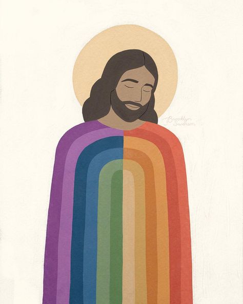 Brooklyn Swenson on Instagram: “There are some things we cannot change about ourselves and things we shouldn’t ask others to change. What can never change is that Christ…” Brooklyn Swenson, Lgbtq Christian, Jesus Revolution, Gay Jesus, Liberation Theology, Church Aesthetic, Jesus Loves Us, Lgbt Art, Jesus Art