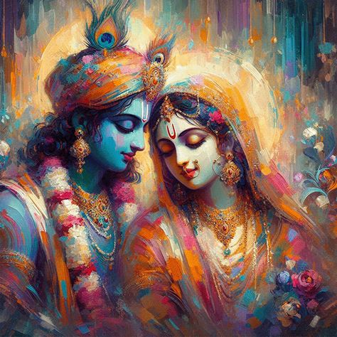 Radha Krishna Pictures Drawing, Wall Drawing Ideas Creativity Artists, Wall Drawing Ideas, Radha Krishna Painting, Radha Painting, Colorful Oil Painting, Illustration Photography, Krishna Radha Painting, Radha Rani