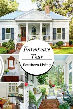 Southern Living House Plans Farmhouse, Southern Living Cottage, Farmhouse Tour, Southern Farmhouse, Small Cottage House Plans, Diy Montessori, Southern Cottage, Southern Living House Plans, Small Cottage Homes