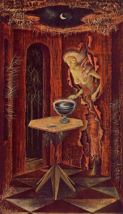 Debido al gran parecido en su estilo, es común confundir las obras de Leonora Carrington y Remedios Varo. Conoce las diferencias entre estas artistas. Leonora Carrington, Born Again, Twitter