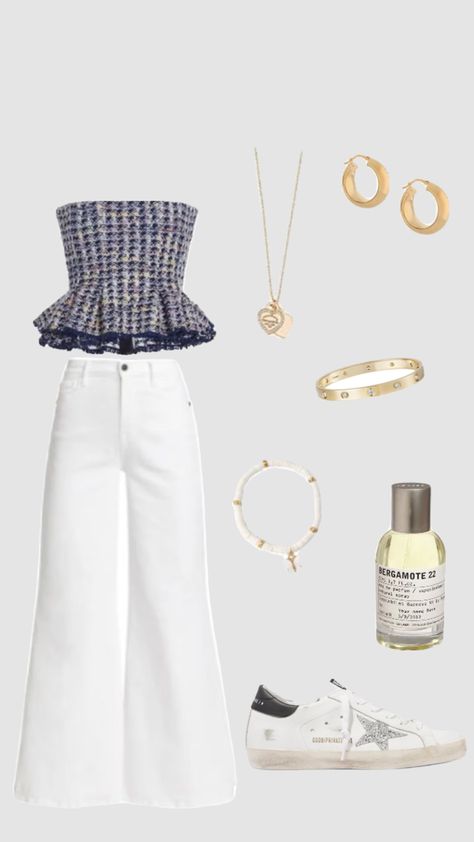 May Day Outfit Ideas, Quincenera Guest Outfit Dresses, Fancy But Casual Outfits, Paris Looks Outfit Summer, Pretty Summer Outfits Girly, White Denim Pants Outfit, Sophisticated Casual Outfits, Rush Outfit Ideas, Outfits For France