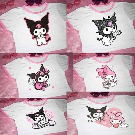 Bratz T Shirt, Hello Kitty Outfit, Sanrio Clothes, Kitty Clothes, Y2k T Shirt, Hello Kitty Clothes, Y2k Tops, Harajuku Outfits, Aesthetic Outfit Ideas